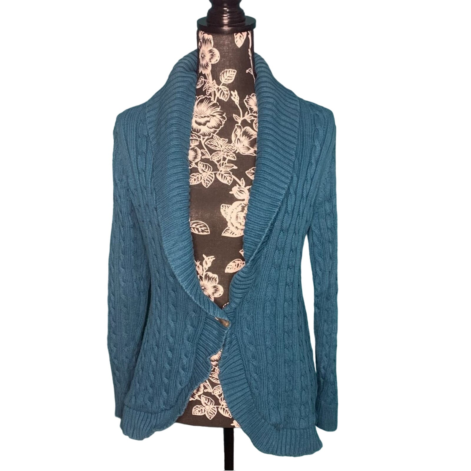 Ll Bean Cable Knit Sweater Cardigan